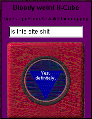 [Image of gimmick with the question 'is this site shit' and the response 'Yes, definitely.']